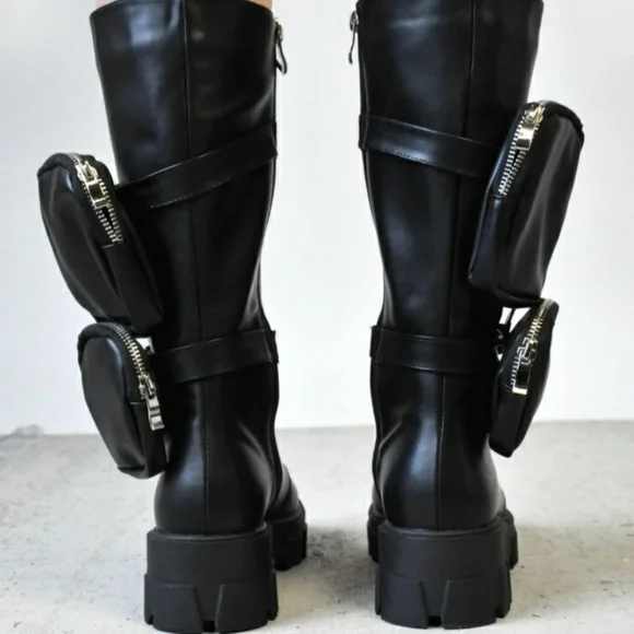 Black combat boots - Picture 4 of 5